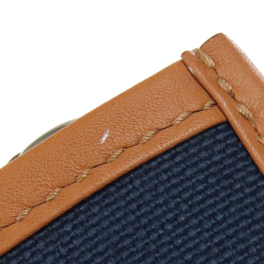 HERMES Handbag Towar Officche Navy VINYL Women Used Authentic