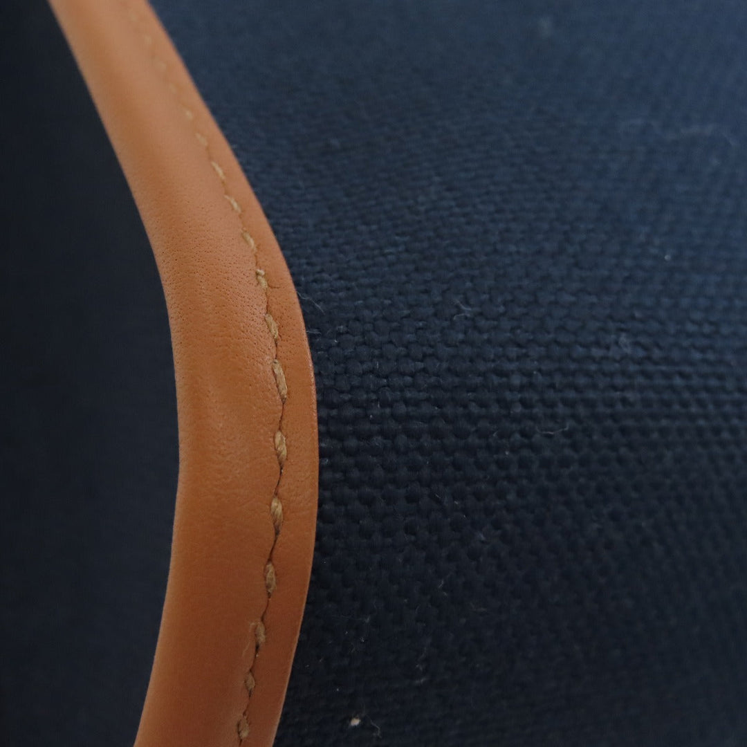 HERMES Handbag Towar Officche Navy VINYL Women Used Authentic