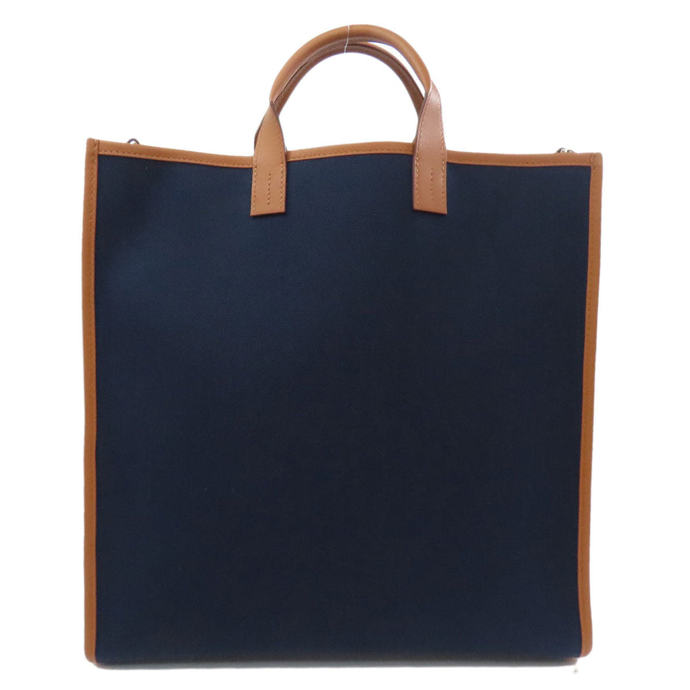 HERMES Handbag Towar Officche Navy VINYL Women Used Authentic