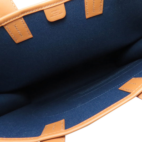 HERMES Handbag Towar Officche Navy VINYL Women Used Authentic