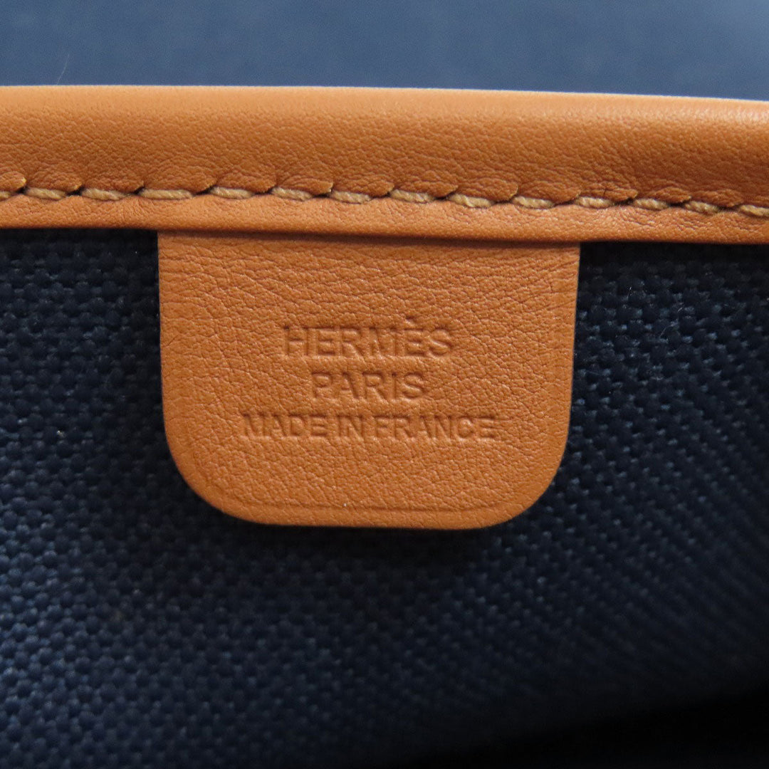 HERMES Handbag Towar Officche Navy VINYL Women Used Authentic