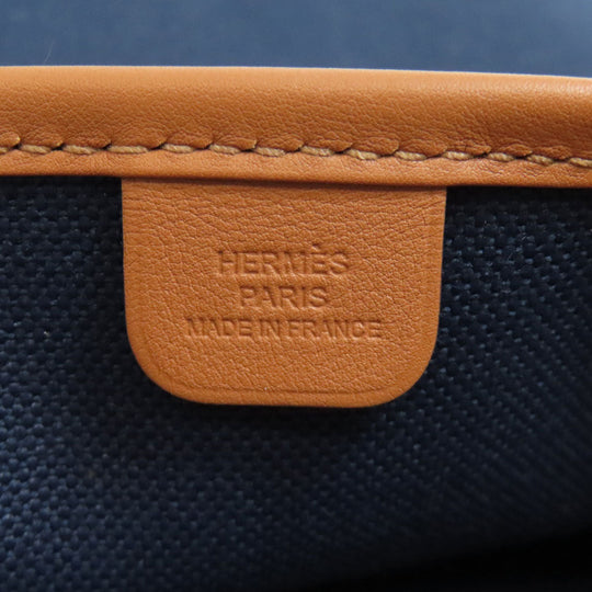 HERMES Handbag Towar Officche Navy VINYL Women Used Authentic