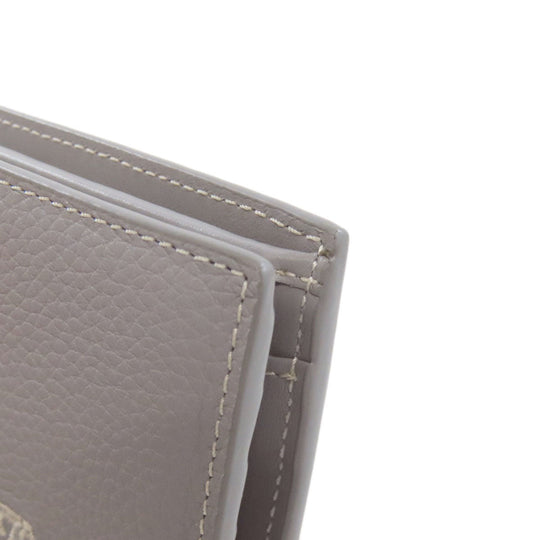 Christian Dior Bifold Wallet leather gray logo Women Used Authentic