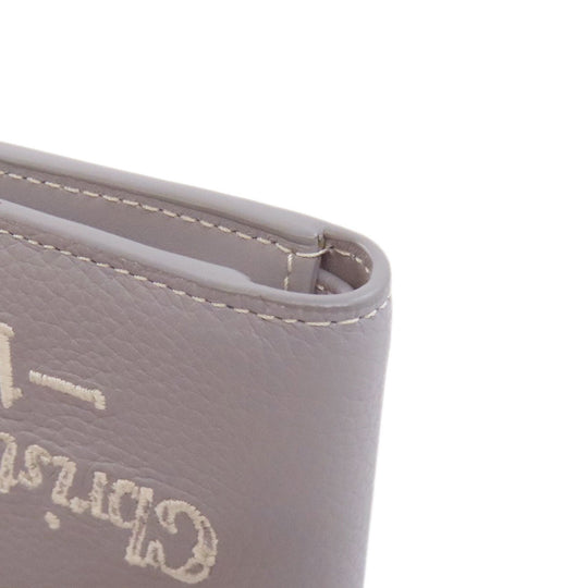 Christian Dior Bifold Wallet leather gray logo Women Used Authentic