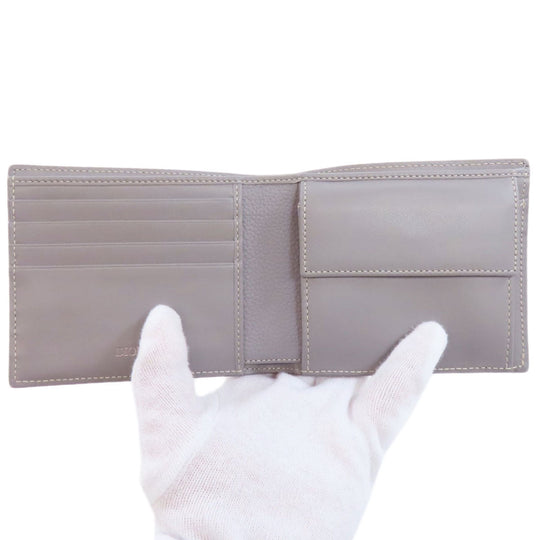 Christian Dior Bifold Wallet leather gray logo Women Used Authentic