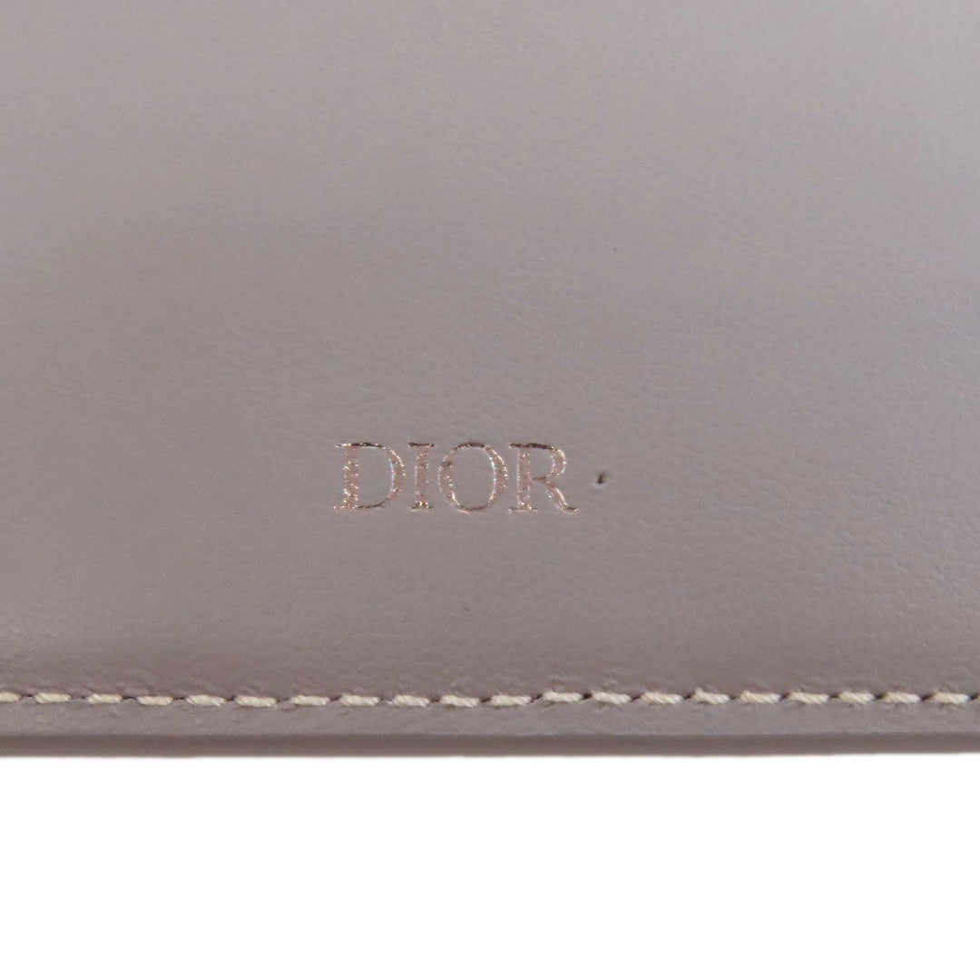 Christian Dior Bifold Wallet leather gray logo Women Used Authentic
