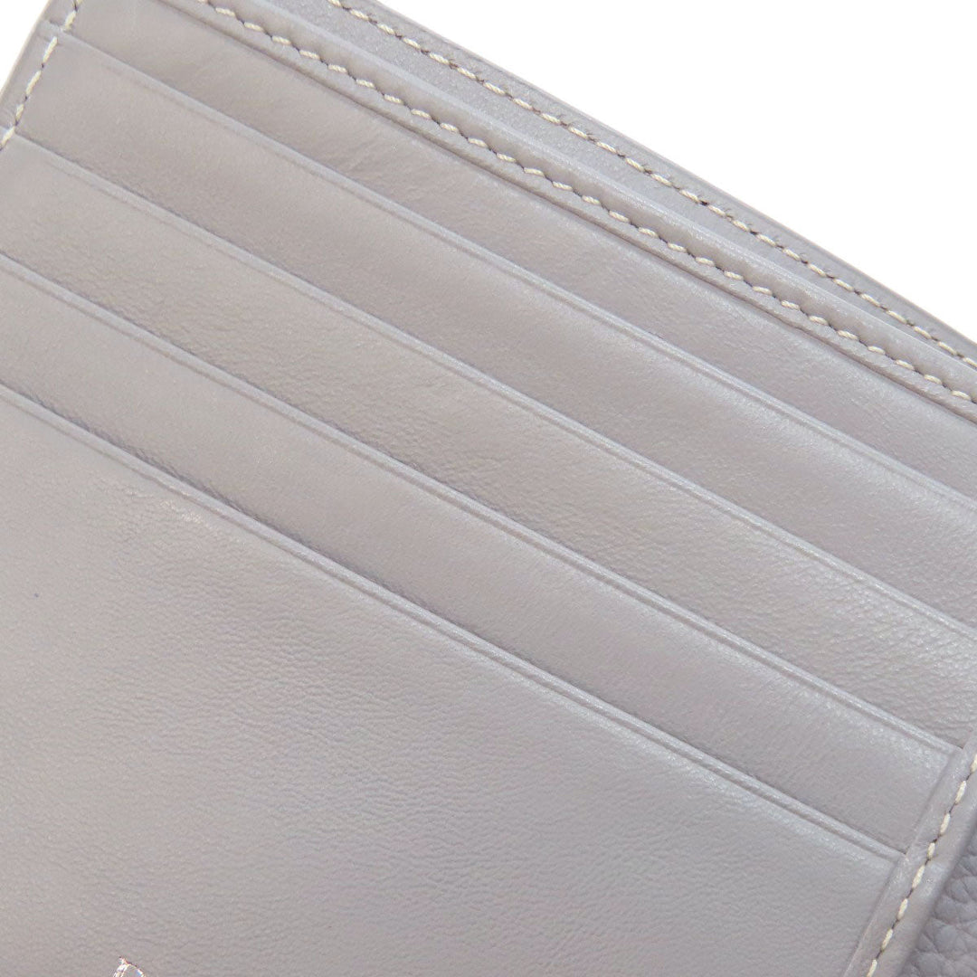 Christian Dior Bifold Wallet leather gray logo Women Used Authentic