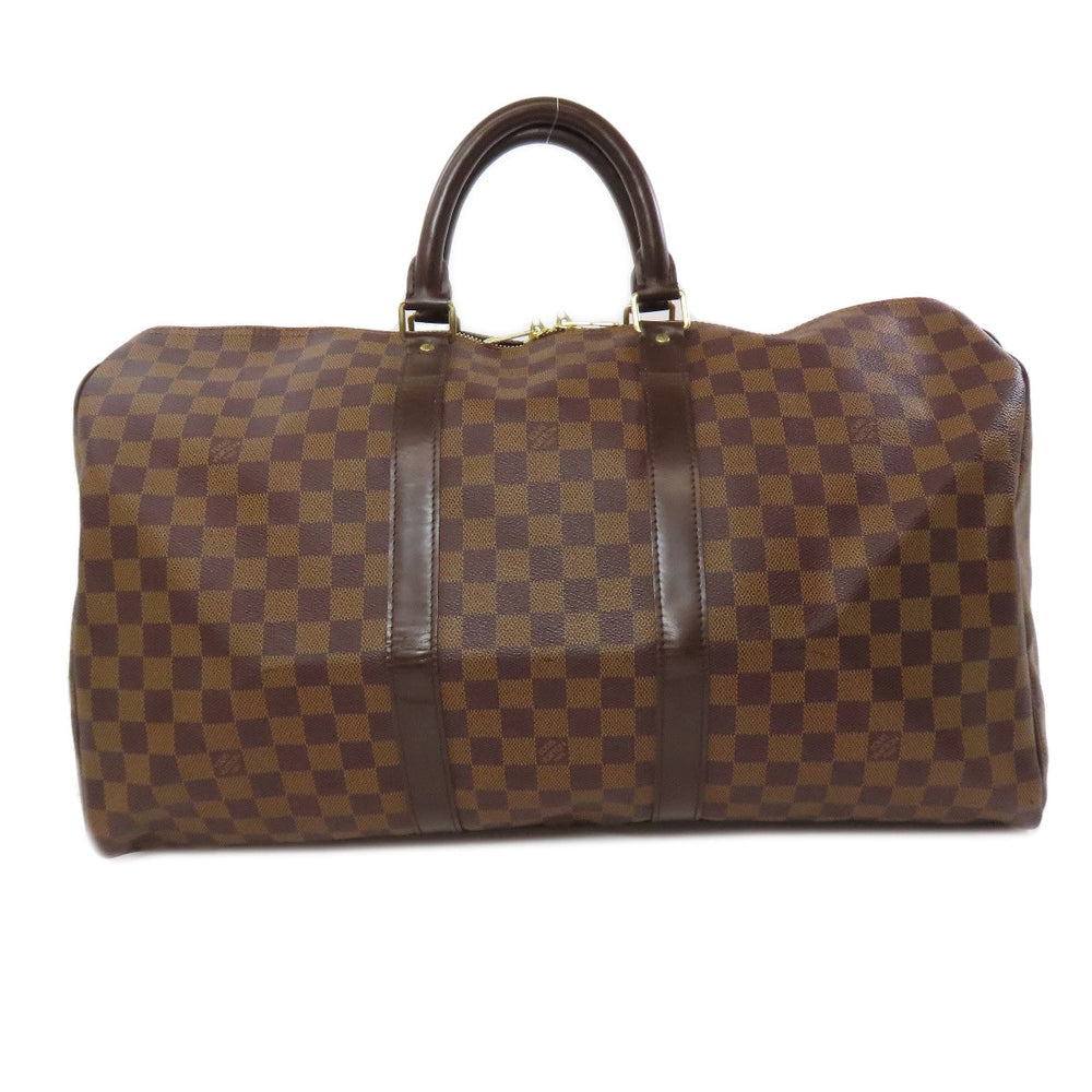 LOUIS VUITTON Boston Duffel bag N41427 Damier canvas Brown Keepall 50 Women Used Authentic