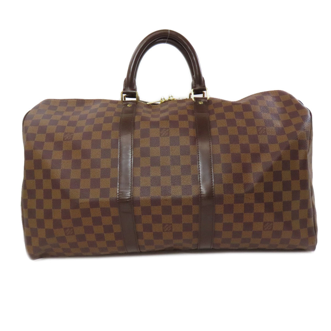 LOUIS VUITTON Boston Duffel bag N41427 Damier canvas Brown Keepall 50 Women Used Authentic