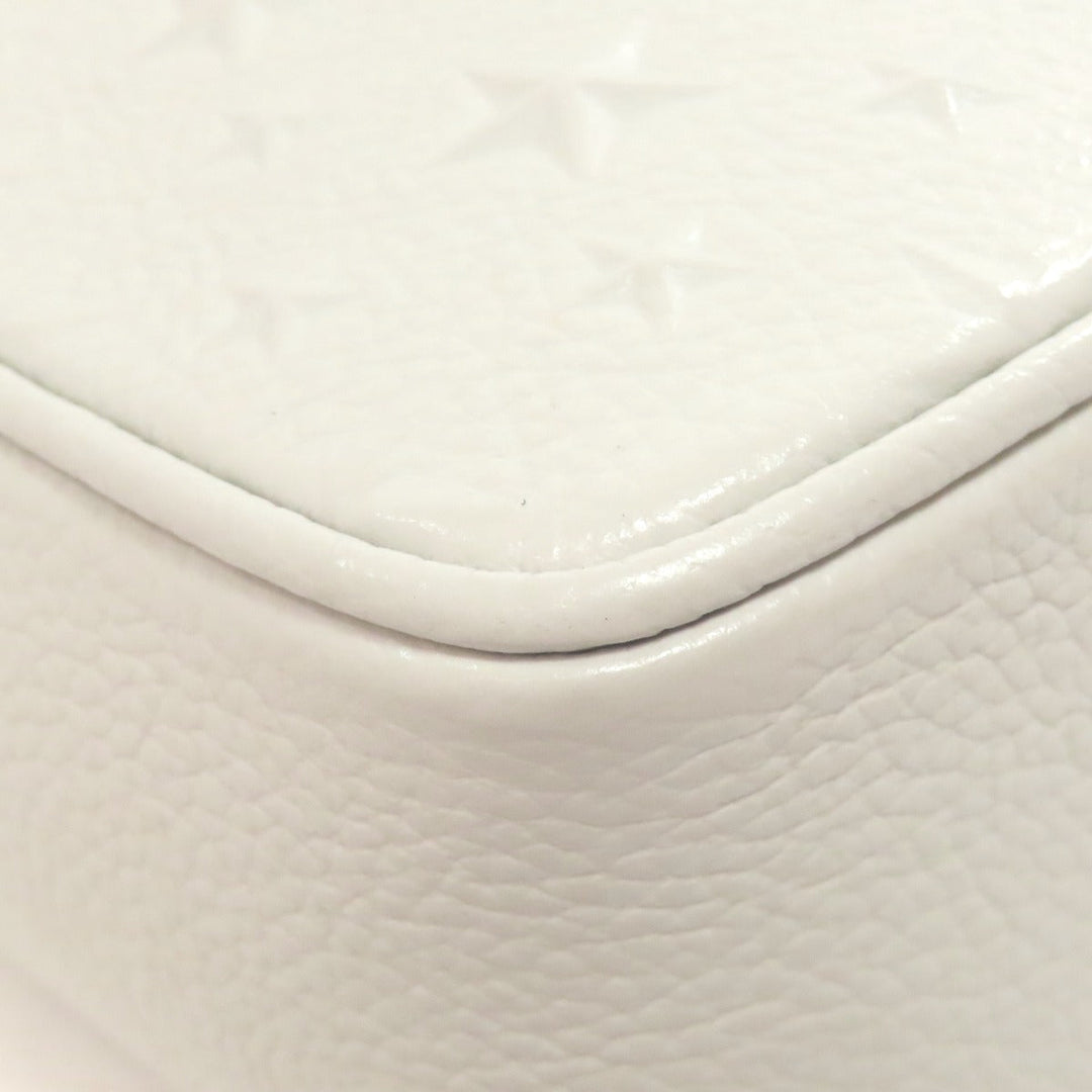 JIMMY CHOO Shoulder Bag leather white Kimmy Camera Star Emboss Women Used Authentic
