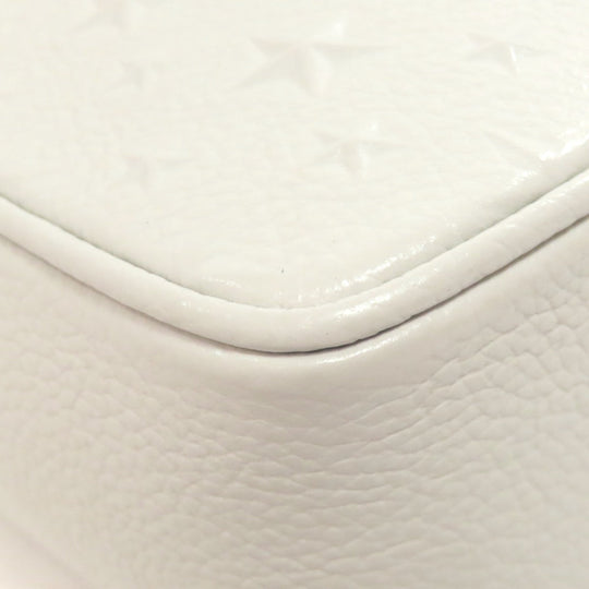 JIMMY CHOO Shoulder Bag leather white Kimmy Camera Star Emboss Women Used Authentic