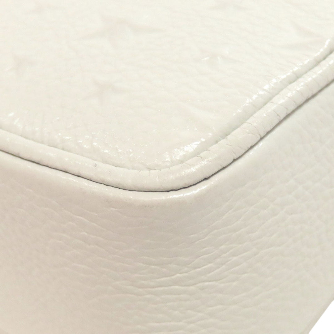 JIMMY CHOO Shoulder Bag leather white Kimmy Camera Star Emboss Women Used Authentic