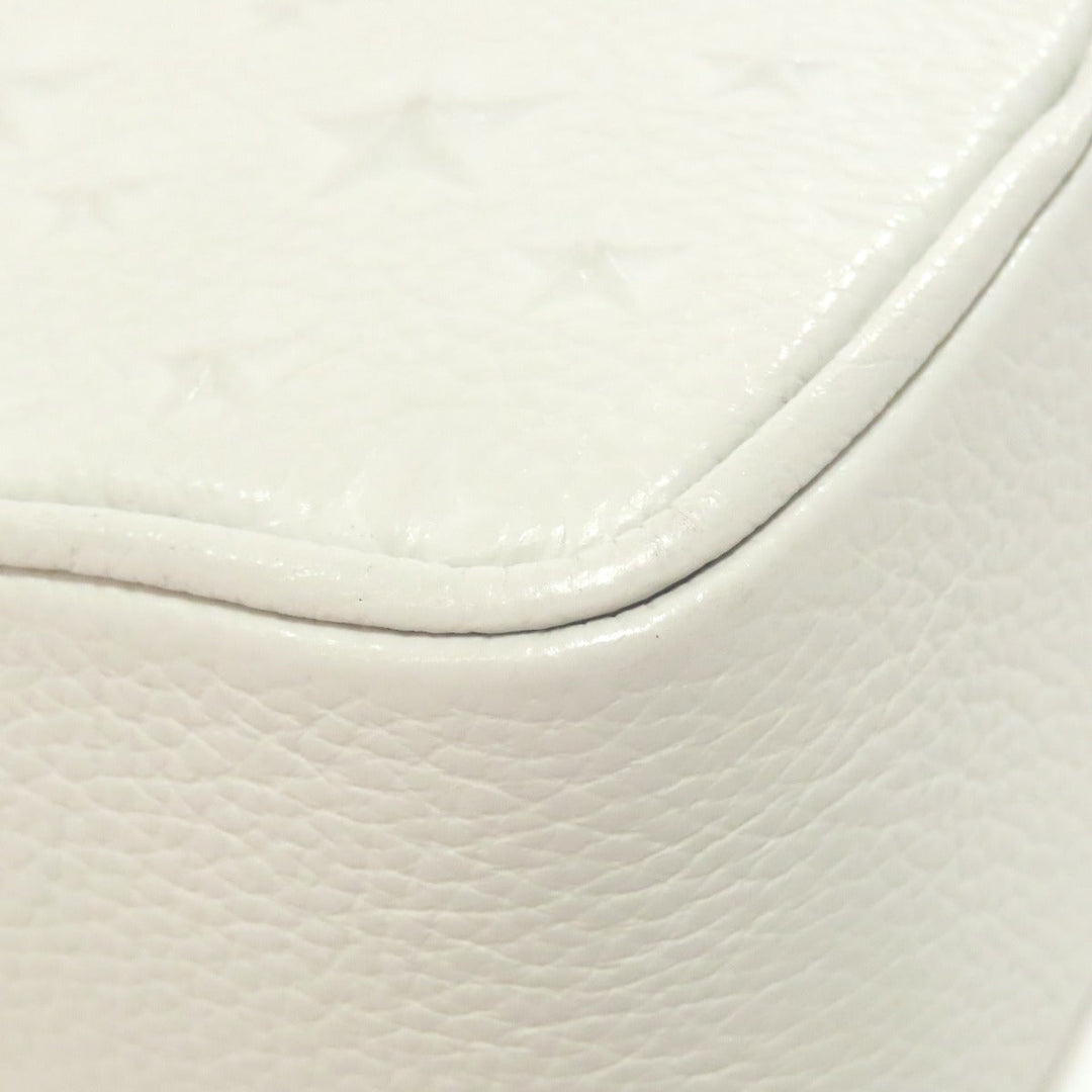JIMMY CHOO Shoulder Bag leather white Kimmy Camera Star Emboss Women Used Authentic