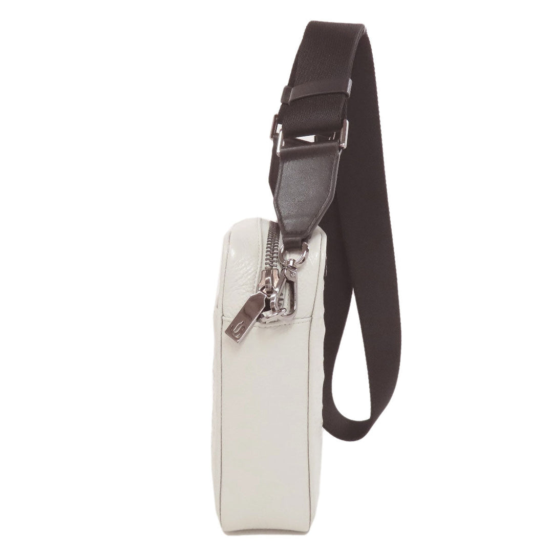 JIMMY CHOO Shoulder Bag leather white Kimmy Camera Star Emboss Women Used Authentic