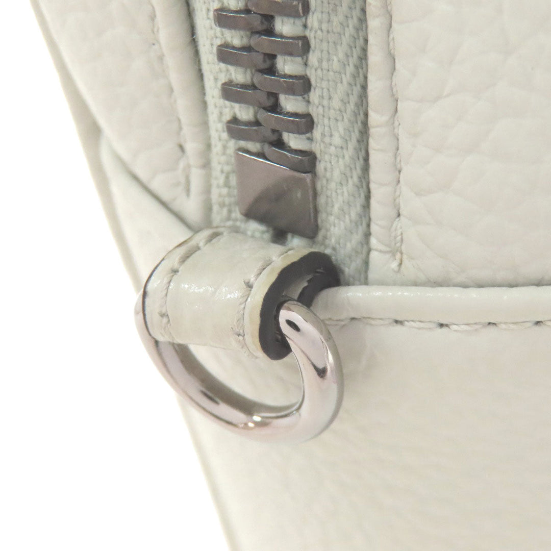 JIMMY CHOO Shoulder Bag leather white Kimmy Camera Star Emboss Women Used Authentic