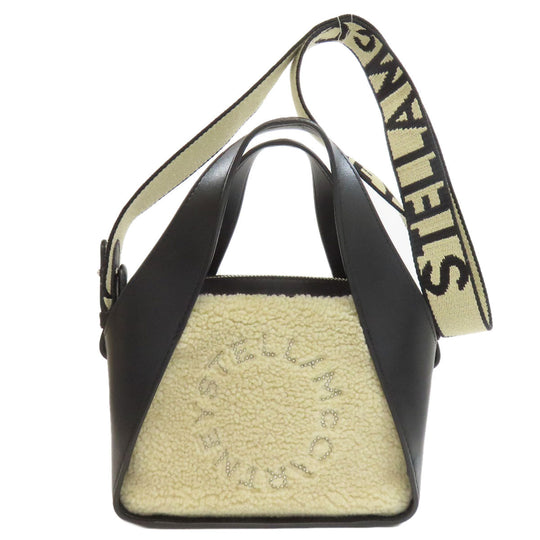 Stella McCartney Shoulder Bag Polyurethane, Polyester beige Boa 2WAY Women Used Authentic