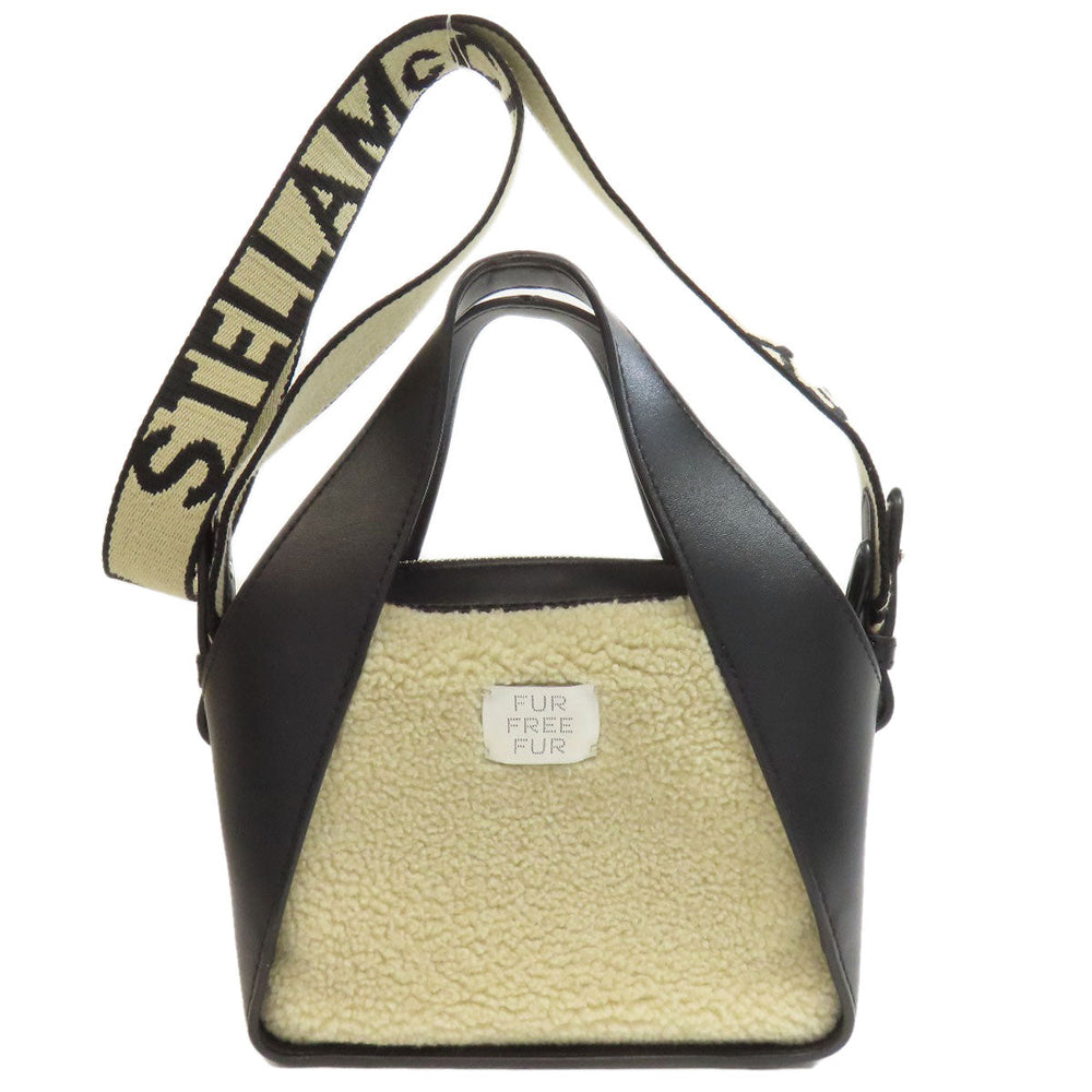 Stella McCartney Shoulder Bag Polyurethane, Polyester beige Boa 2WAY Women Used Authentic