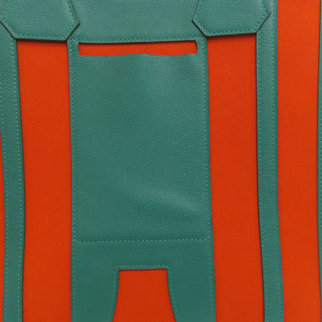 HERMES Tote Bag canvas Orange Petite Ash Belle