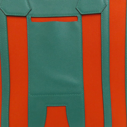HERMES Tote Bag canvas Orange Petite Ash Belle