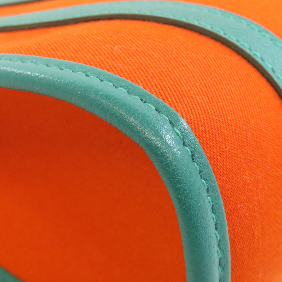HERMES Tote Bag canvas Orange Petite Ash Belle