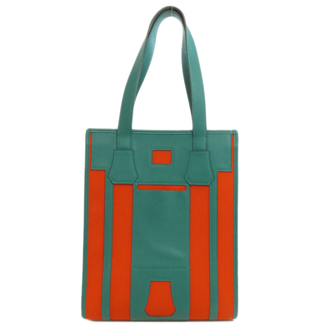 HERMES Tote Bag canvas Orange Petite Ash Belle