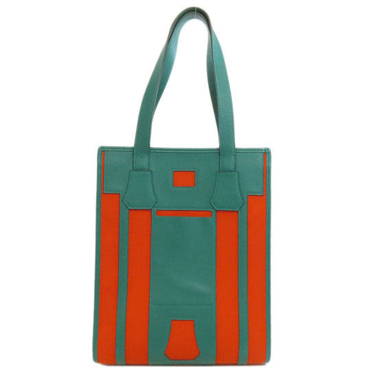 HERMES Tote Bag canvas Orange Petite Ash Belle