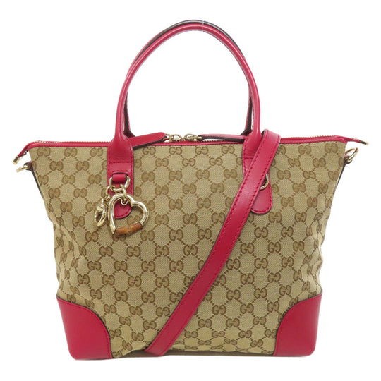 GUCCI Tote Bag 269957 canvas Brown GG heart charm
