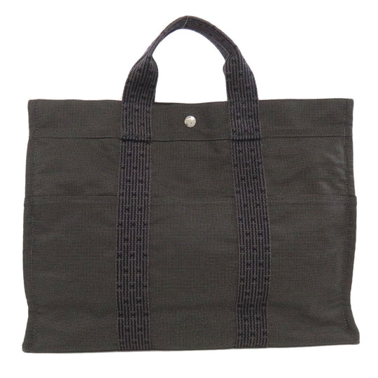 HERMES Handbag canvas gray Her LineMM Women Used Authentic
