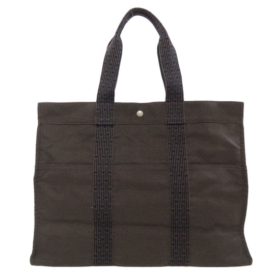 HERMES Handbag canvas gray Her LineGM Women Used Authentic