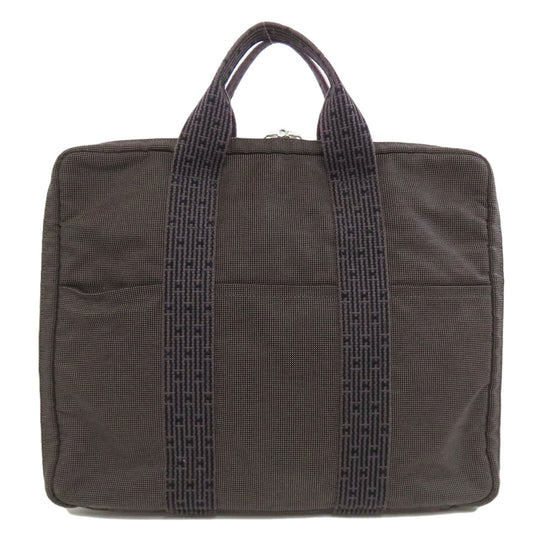 HERMES Business bag canvas gray Her Line 2WAY mens Used Authentic