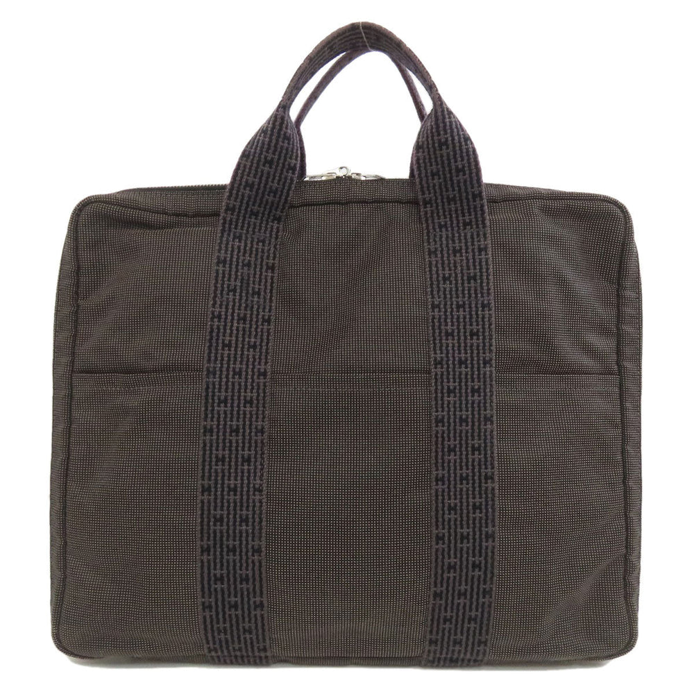 HERMES Business bag canvas gray Her Line 2WAY mens Used Authentic