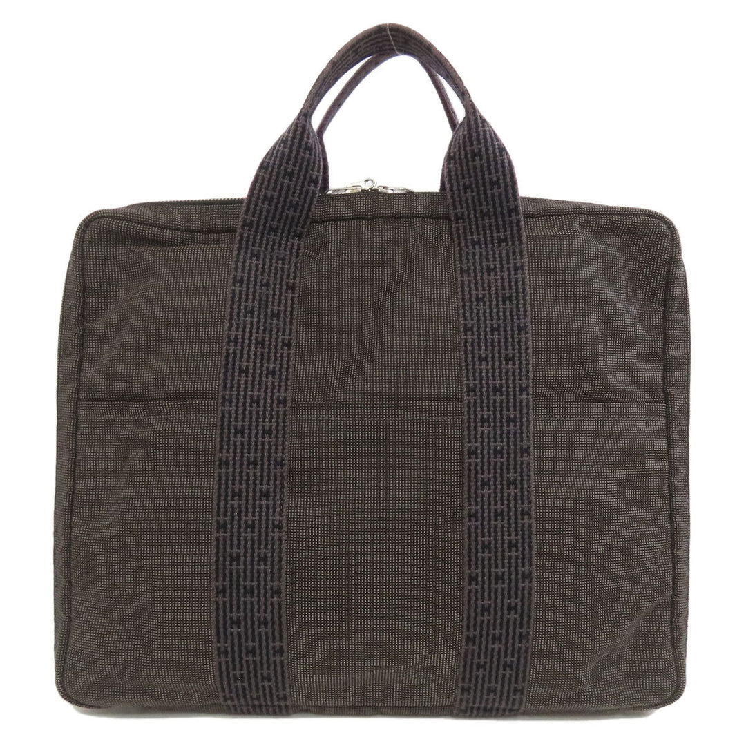 HERMES Business bag canvas gray Her Line 2WAY mens Used Authentic