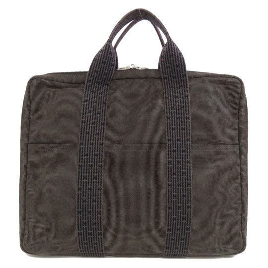 HERMES Business bag canvas gray Her Line 2WAY mens Used Authentic
