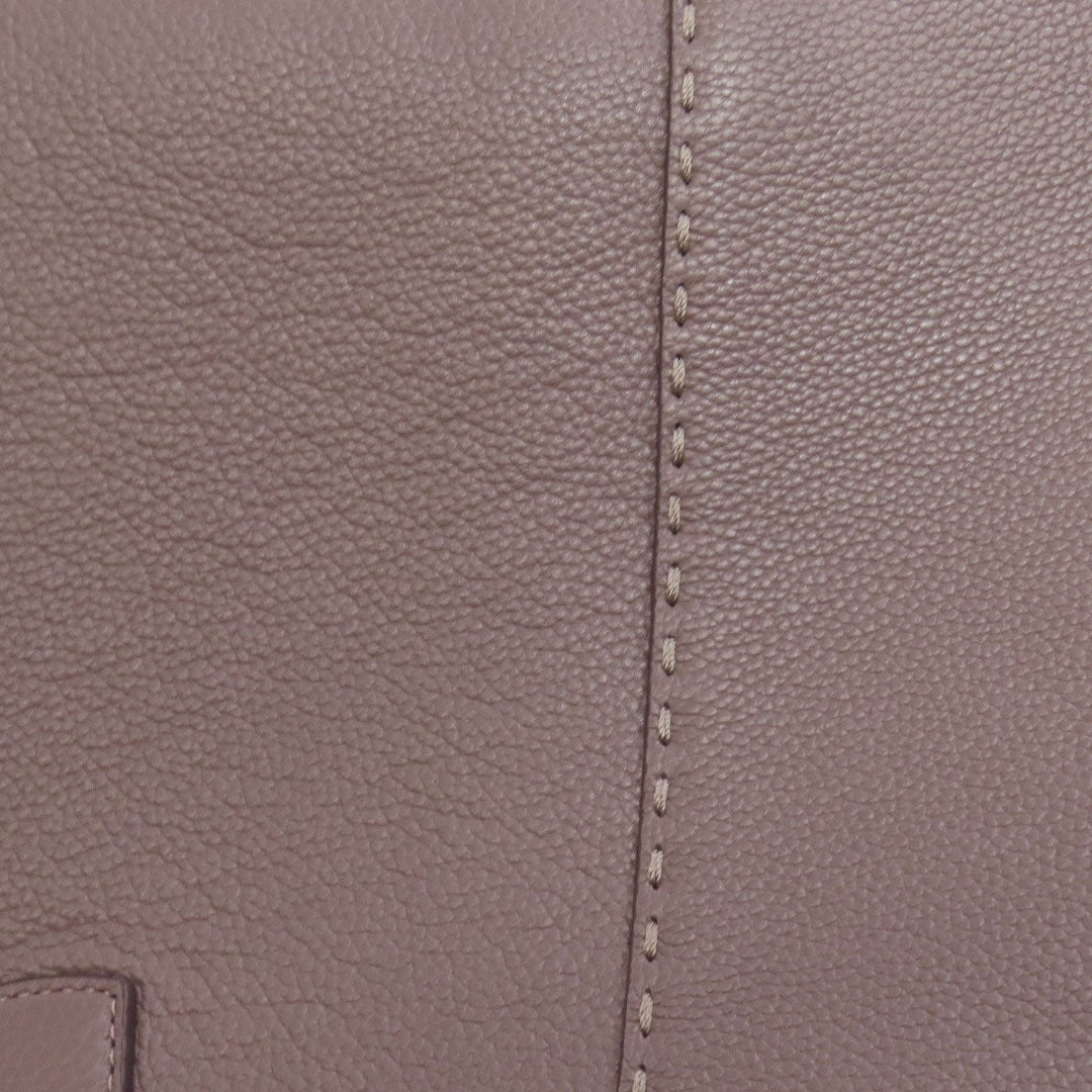 Tory Burch Tote Bag leather gray logo Women Used Authentic