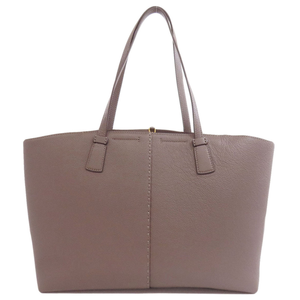 Tory Burch Tote Bag leather gray logo Women Used Authentic