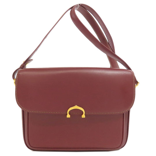 CARTIER Shoulder Bag Calfskin Red Must Line