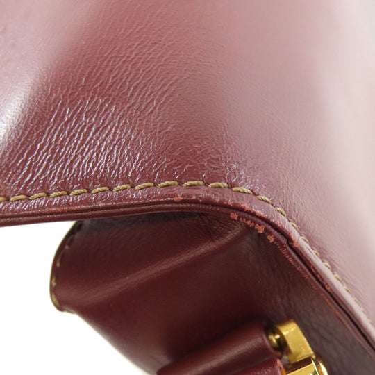 CARTIER Shoulder Bag Calfskin Red Must Line
