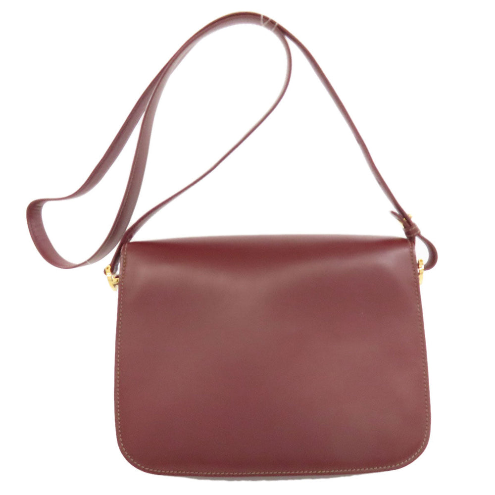 CARTIER Shoulder Bag Calfskin Red Must Line