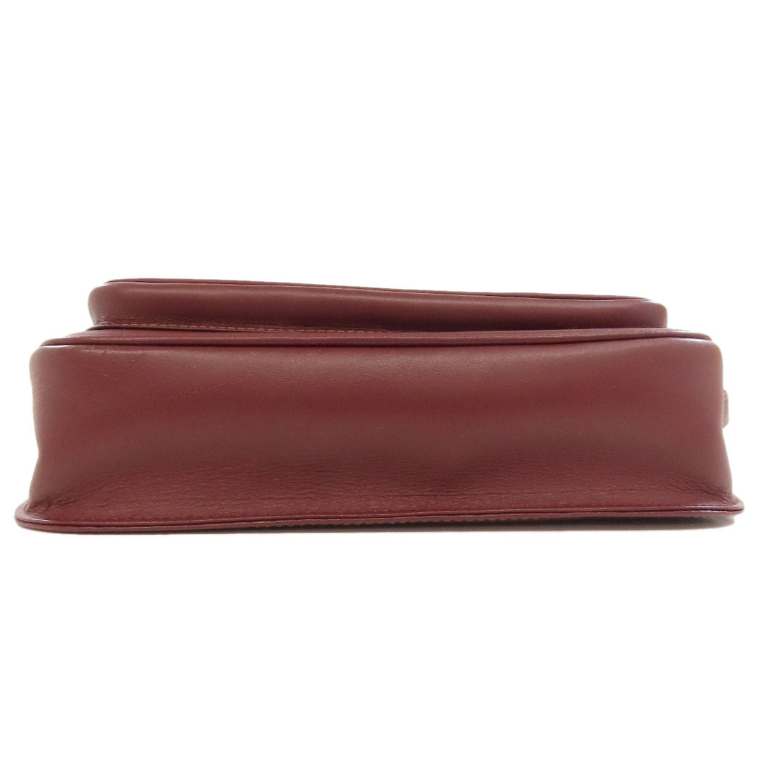 CARTIER Shoulder Bag Calfskin Red Must Line