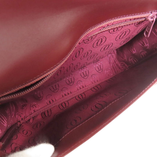 CARTIER Shoulder Bag Calfskin Red Must Line