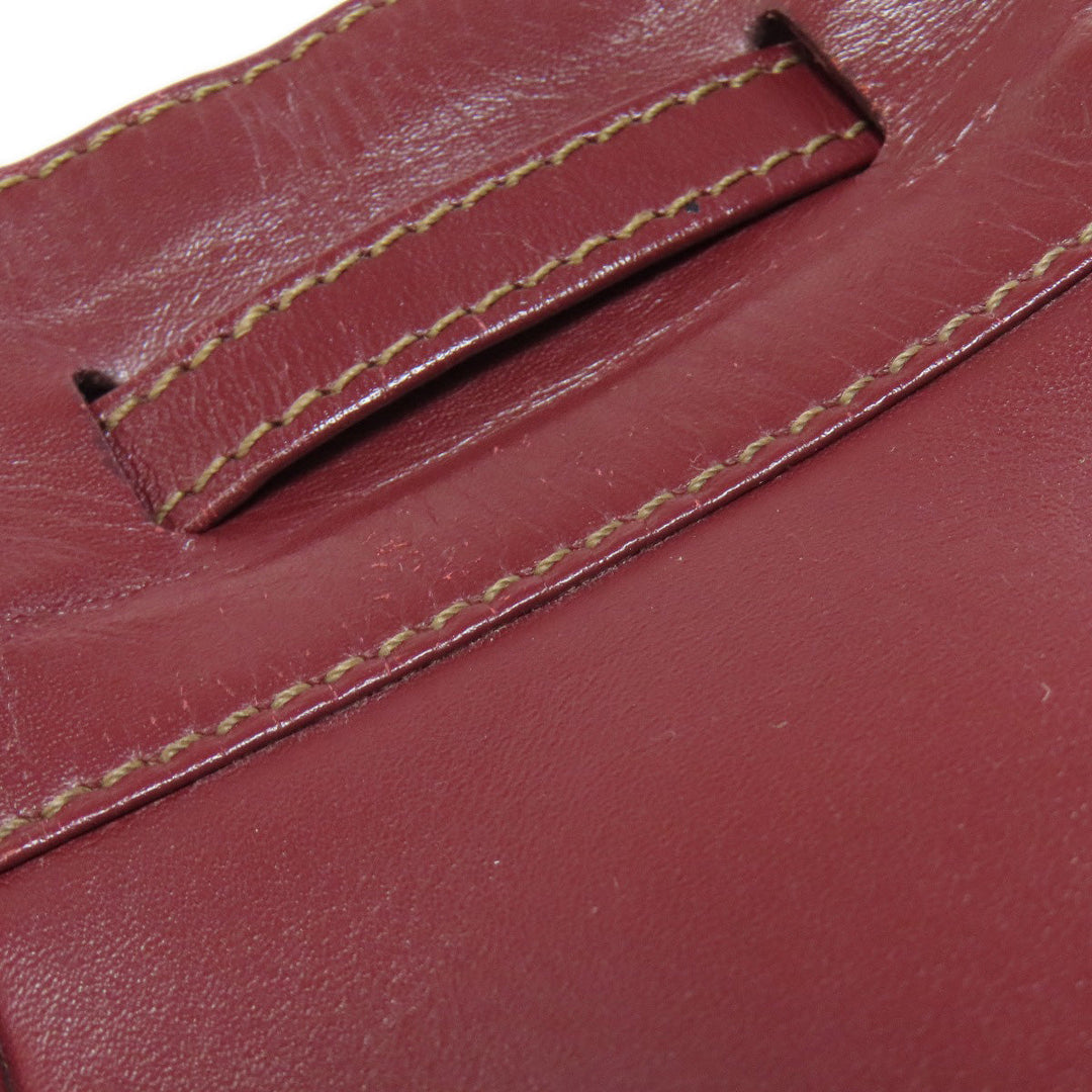 CARTIER Shoulder Bag Calfskin Red Must Line