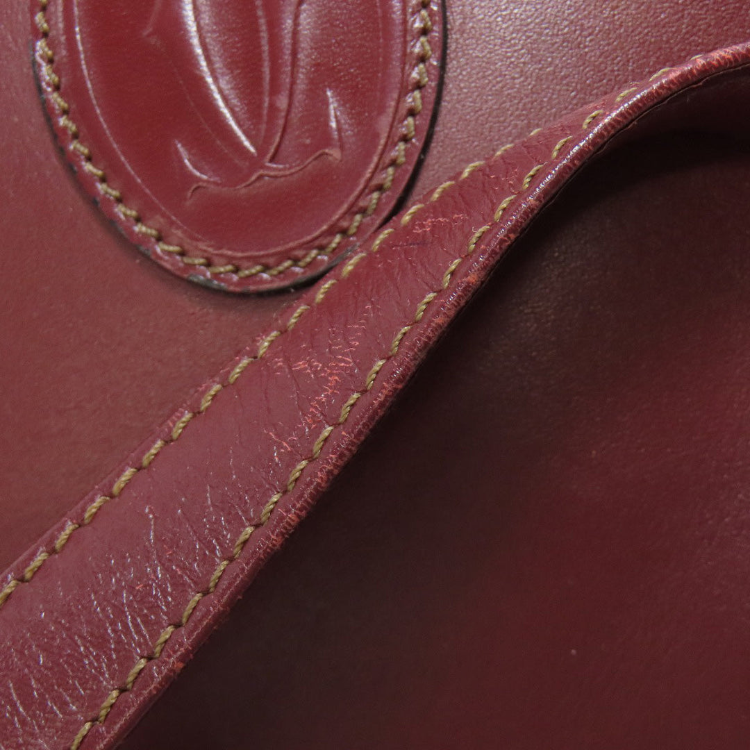 CARTIER Shoulder Bag Calfskin Red Must Line