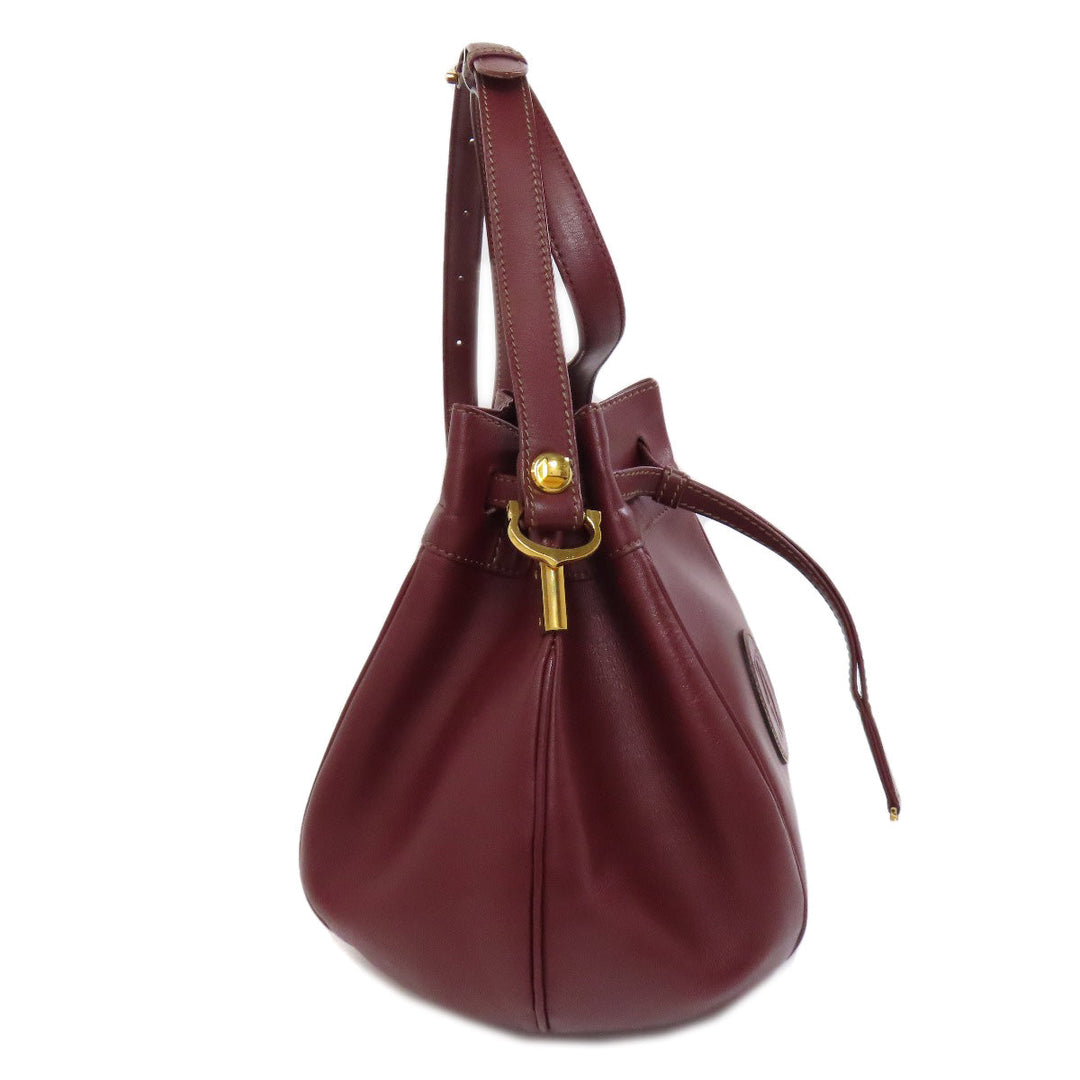 CARTIER Shoulder Bag Calfskin Red Must Line