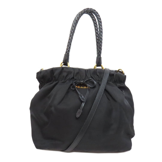 PRADA Tote Bag Nylon black logo 2WAY