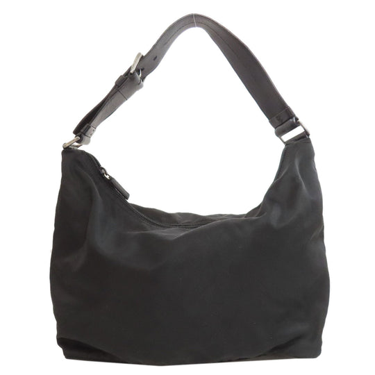 PRADA Shoulder Bag BR0414 Nylon black one belt logoMetal