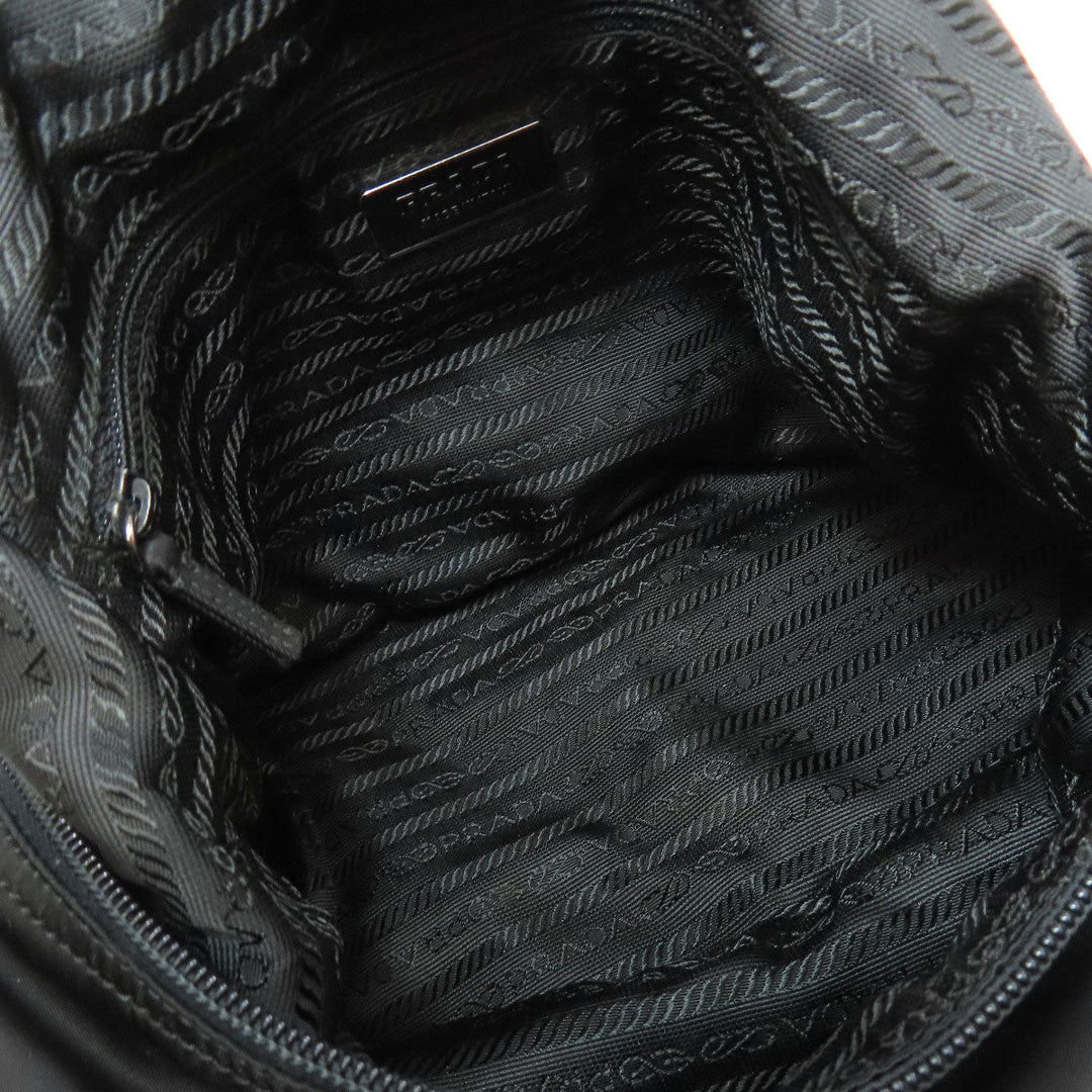 PRADA Shoulder Bag BR0414 Nylon black one belt logoMetal
