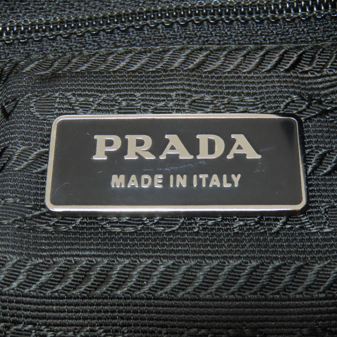 PRADA Shoulder Bag BR0414 Nylon black one belt logoMetal