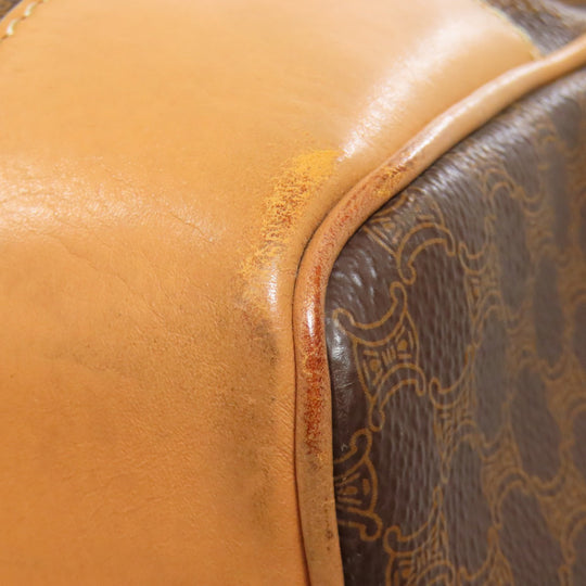 CELINE Boston Duffel bag PVC Brown Macadam Pattern Women Used Authentic