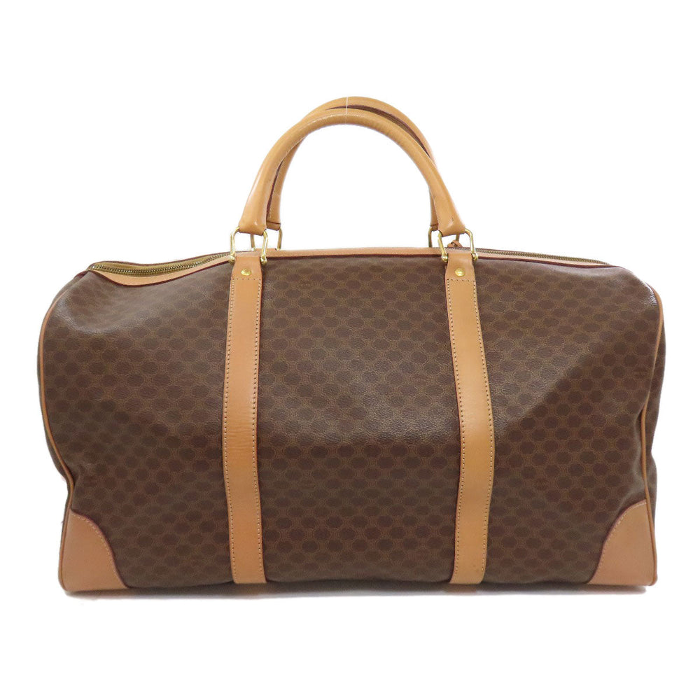 CELINE Boston Duffel bag PVC Brown Macadam Pattern Women Used Authentic