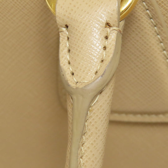 PRADA Tote Bag BN2412 Safiano beige logoMetal